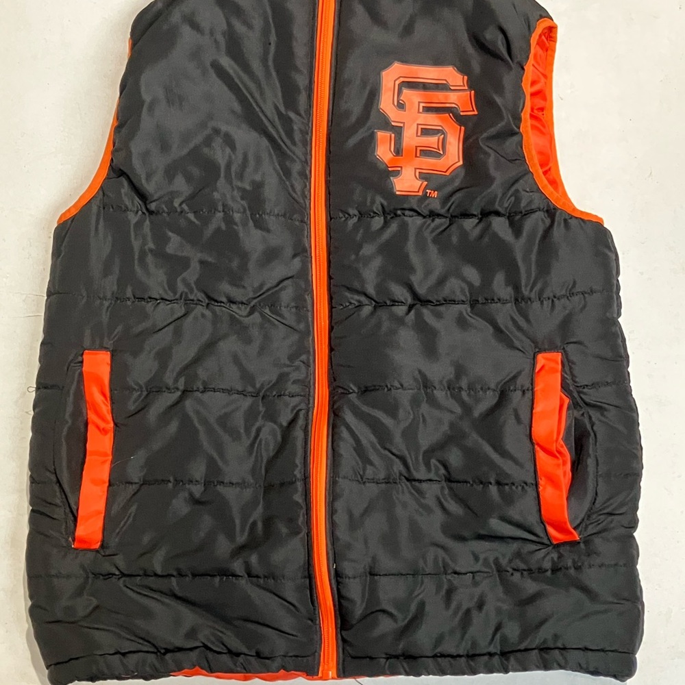 Black and Orange SF Puffer Vest